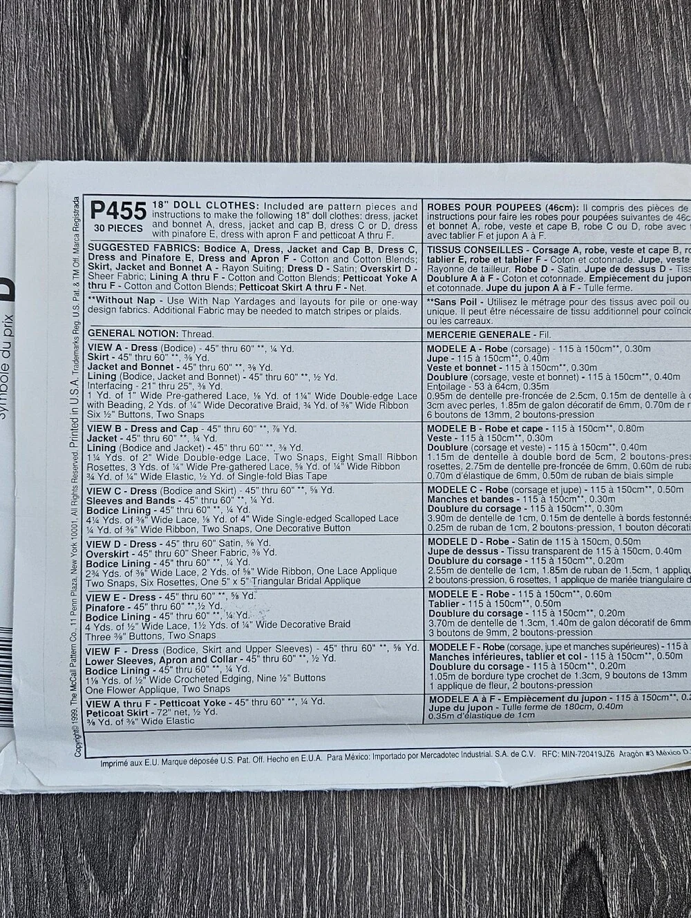 NEW McCall's P455 18